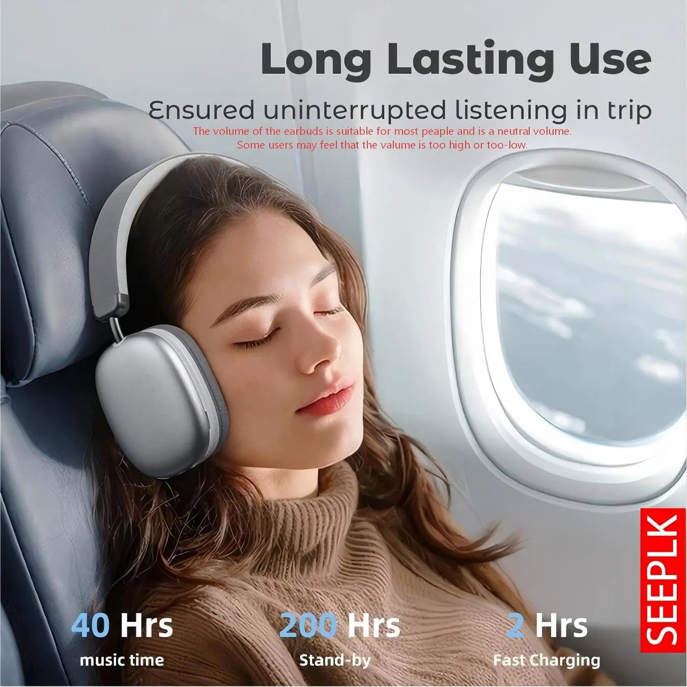 Wireless over Ear Headphones, ANC Noise Cancellation Headphone with Microphone Suitable for Daily Use, Stereo Sound Electronic Audio Headset for Gaming & Sports, Wireless Earphones