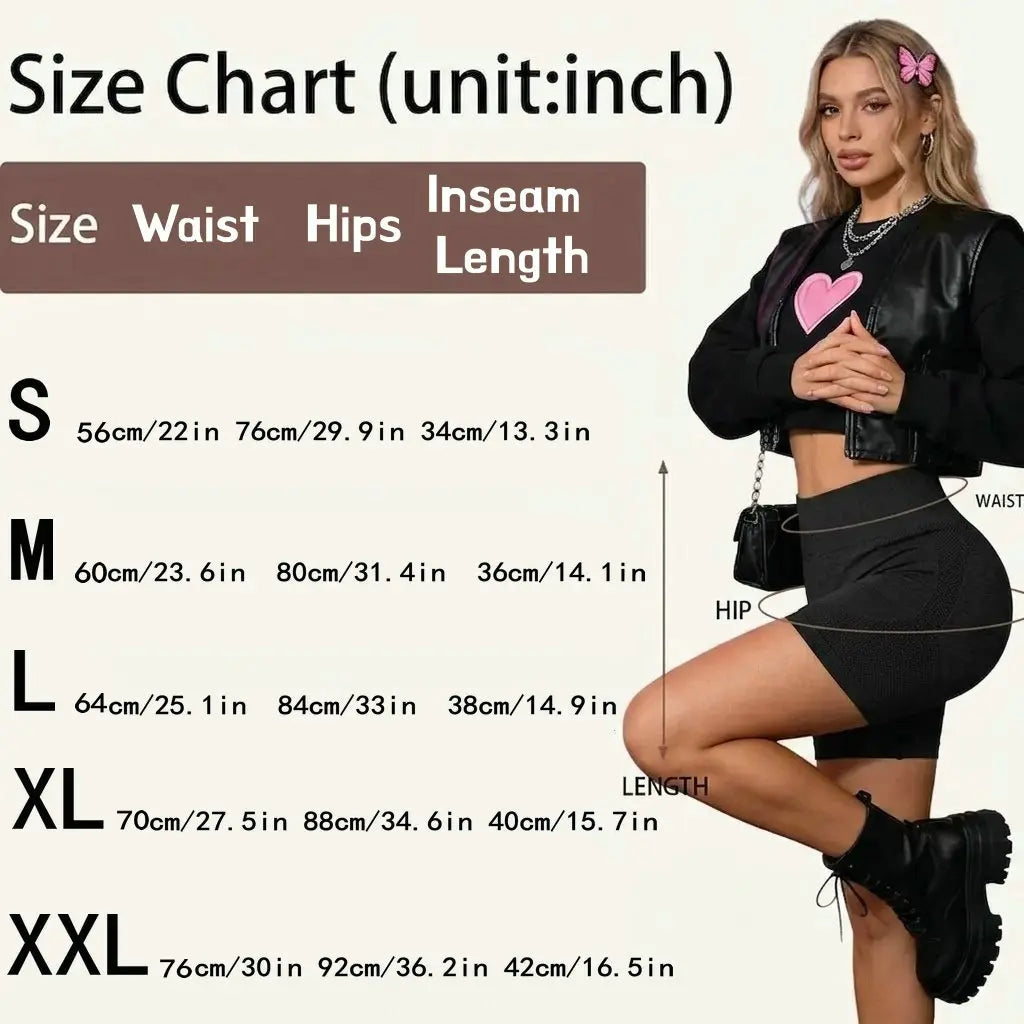 Women’S High-Waisted Athletic Casual Shorts—Breathable and Comfortable; High-Stretch Yoga Shorts Suitable for Indoor and Outdoor Workouts; High-Stretch Seamless High-Waist Women’S Streetwear Shorts; Waist-Cinching Butt Shorts; Motorcycle High-Waisted Tigh