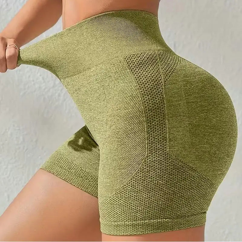 Women’S High-Waisted Athletic Casual Shorts—Breathable and Comfortable; High-Stretch Yoga Shorts Suitable for Indoor and Outdoor Workouts; High-Stretch Seamless High-Waist Women’S Streetwear Shorts; Waist-Cinching Butt Shorts; Motorcycle High-Waisted Tigh