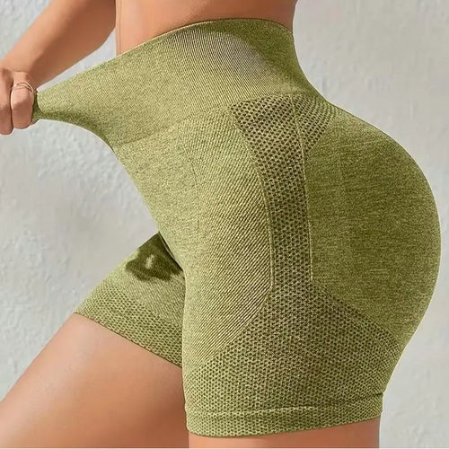 Women’S High-Waisted Athletic Casual Shorts—Breathable and Comfortable; High-Stretch Yoga Shorts Suitable for Indoor and Outdoor Workouts; High-Stretch Seamless High-Waist Women’S Streetwear Shorts; Waist-Cinching Butt Shorts; Motorcycle High-Waisted Tigh